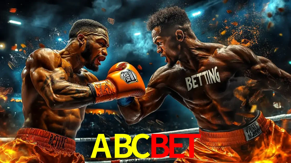 Dois boxeadores em uma luta intensa e explosiva, representando a adrenalina e as oportunidades de apostas em esportes de combate disponíveis na plataforma ABCBET.