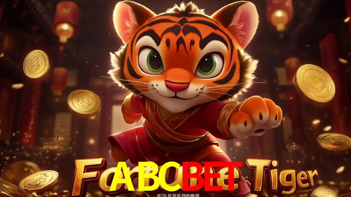 O carismático mascote do jogo de slot Fortune Tiger, um tigre fofo em pose de artes marciais, pronto para trazer sorte e multiplicadores de ganhos no cassino online ABCBET.
