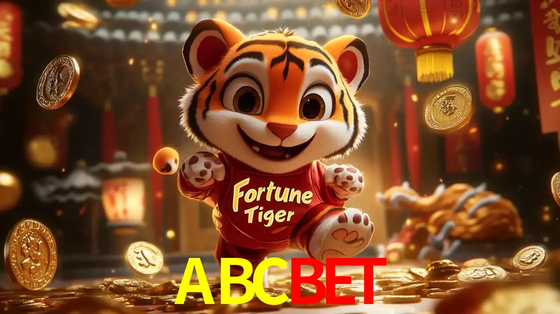 O alegre personagem do Fortune Tiger correndo sobre um caminho de moedas de ouro, simbolizando os grandes prêmios e a diversão do popular jogo de slot do ABCBET.
